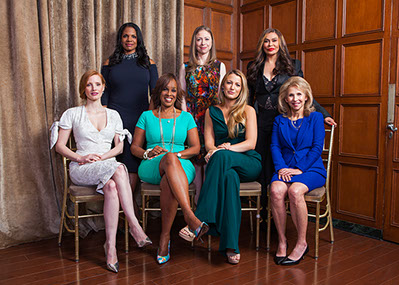 Audra McDonald, Chelsea Clinton, Jessica Chastain, Gayle King, Blake Lively, and Shari Redstone